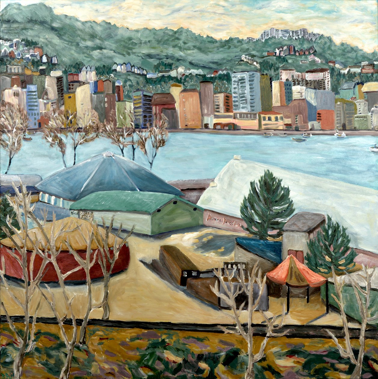 Veduta invernale delle querce, 2019 (acrilico su tela) da Deborah Eve Alastra