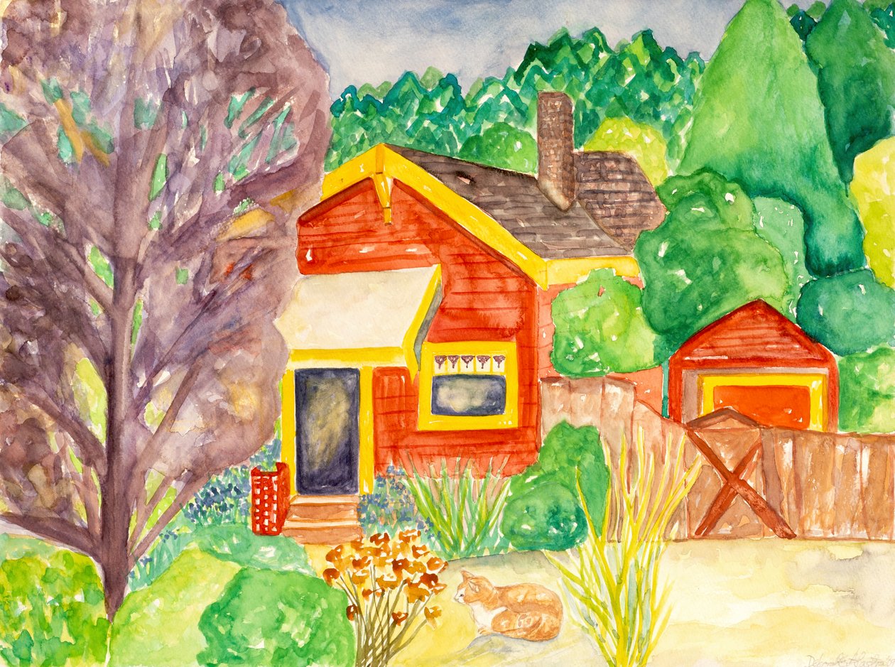 Casa rossa, 2016 (acquerello) da Deborah Eve Alastra