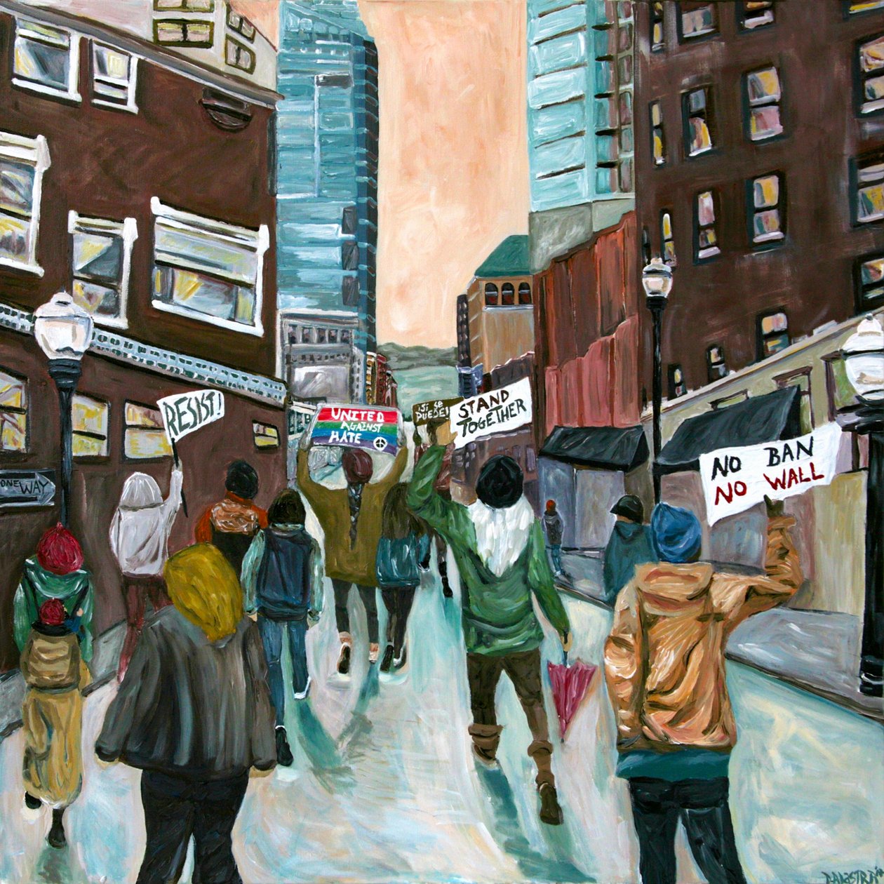 Resist, 2016 (acrilico su tela) da Deborah Eve Alastra