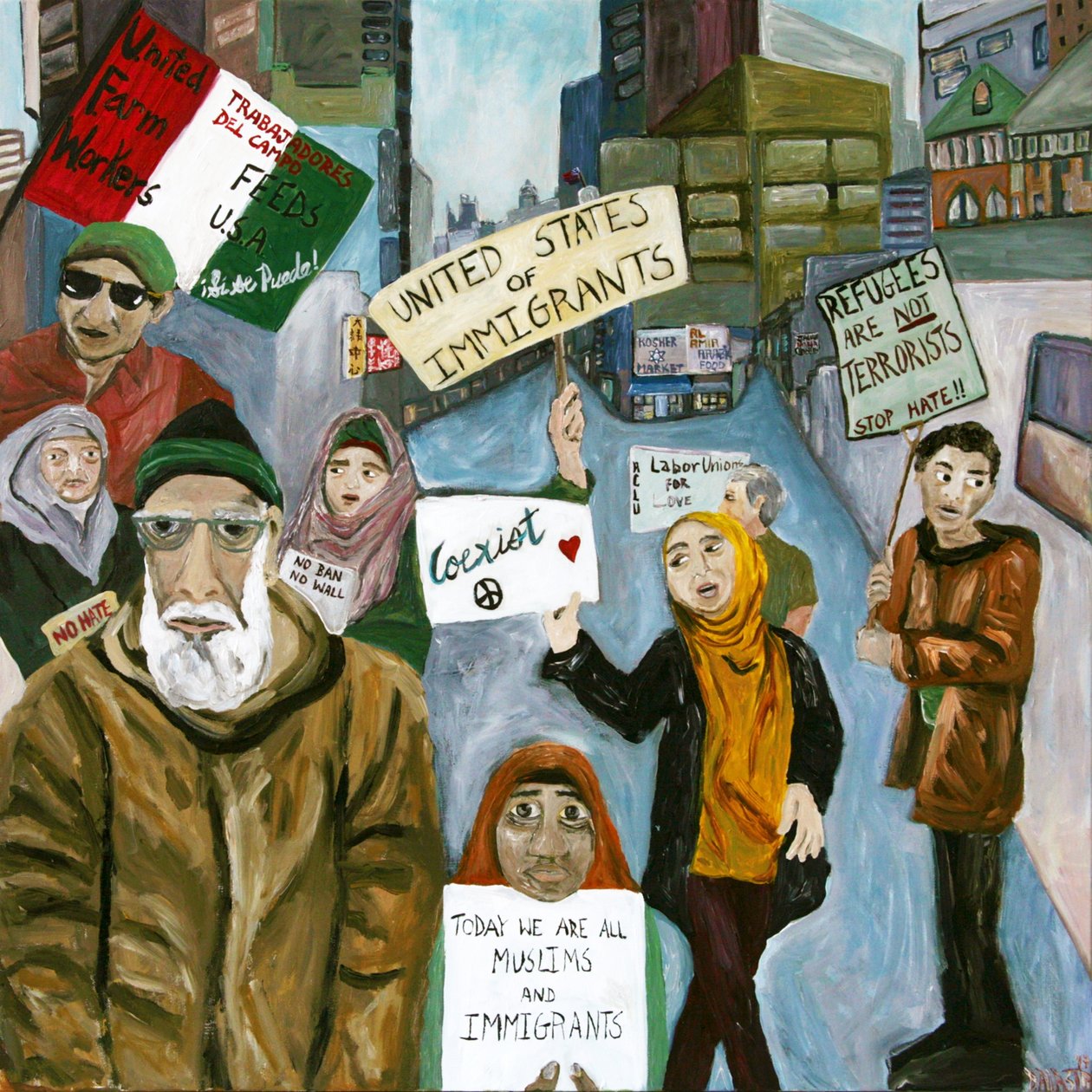 Resist 2, 2017 (acrilico su tela) da Deborah Eve Alastra
