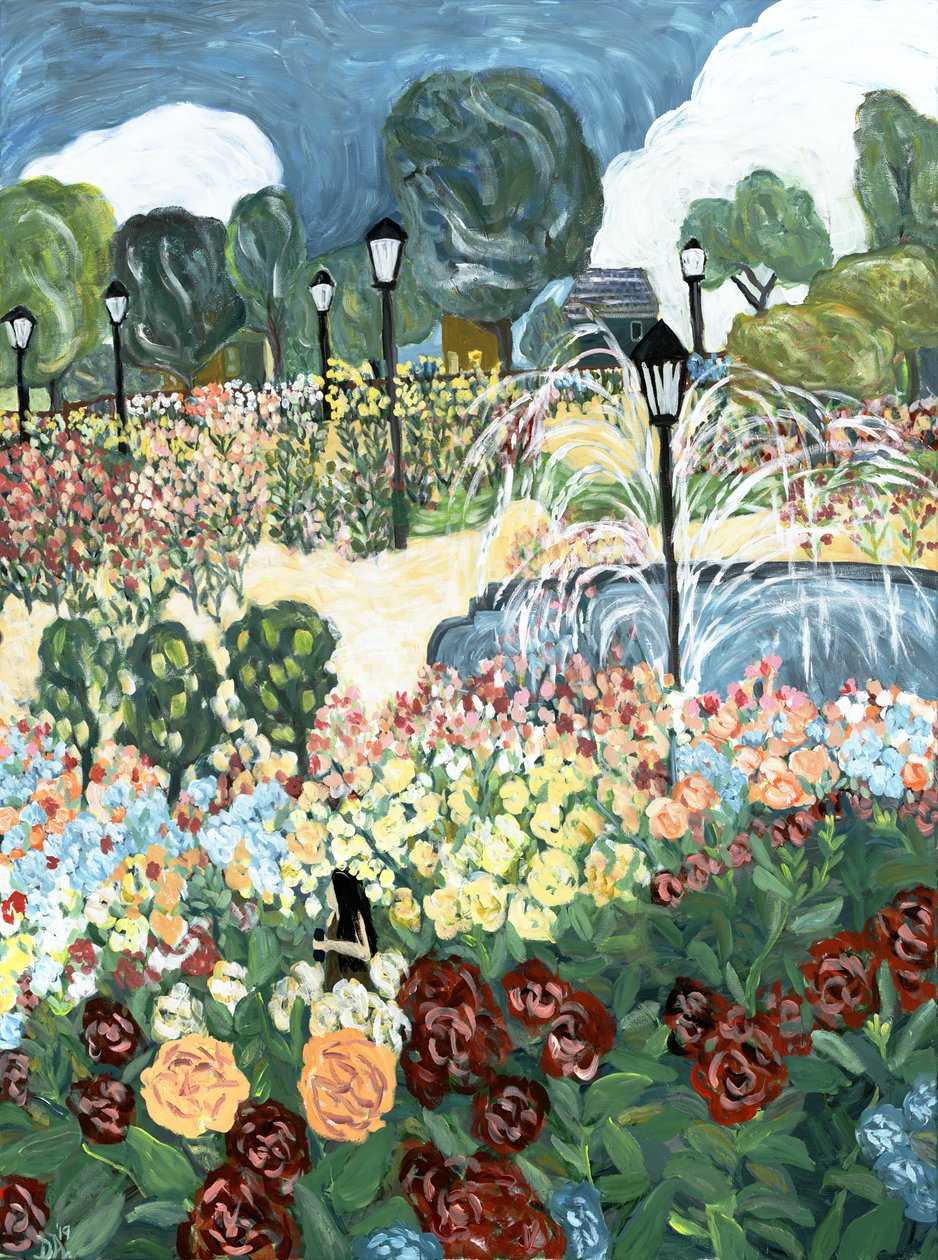 Roseto, 2019 (acrilico su tela) da Deborah Eve Alastra