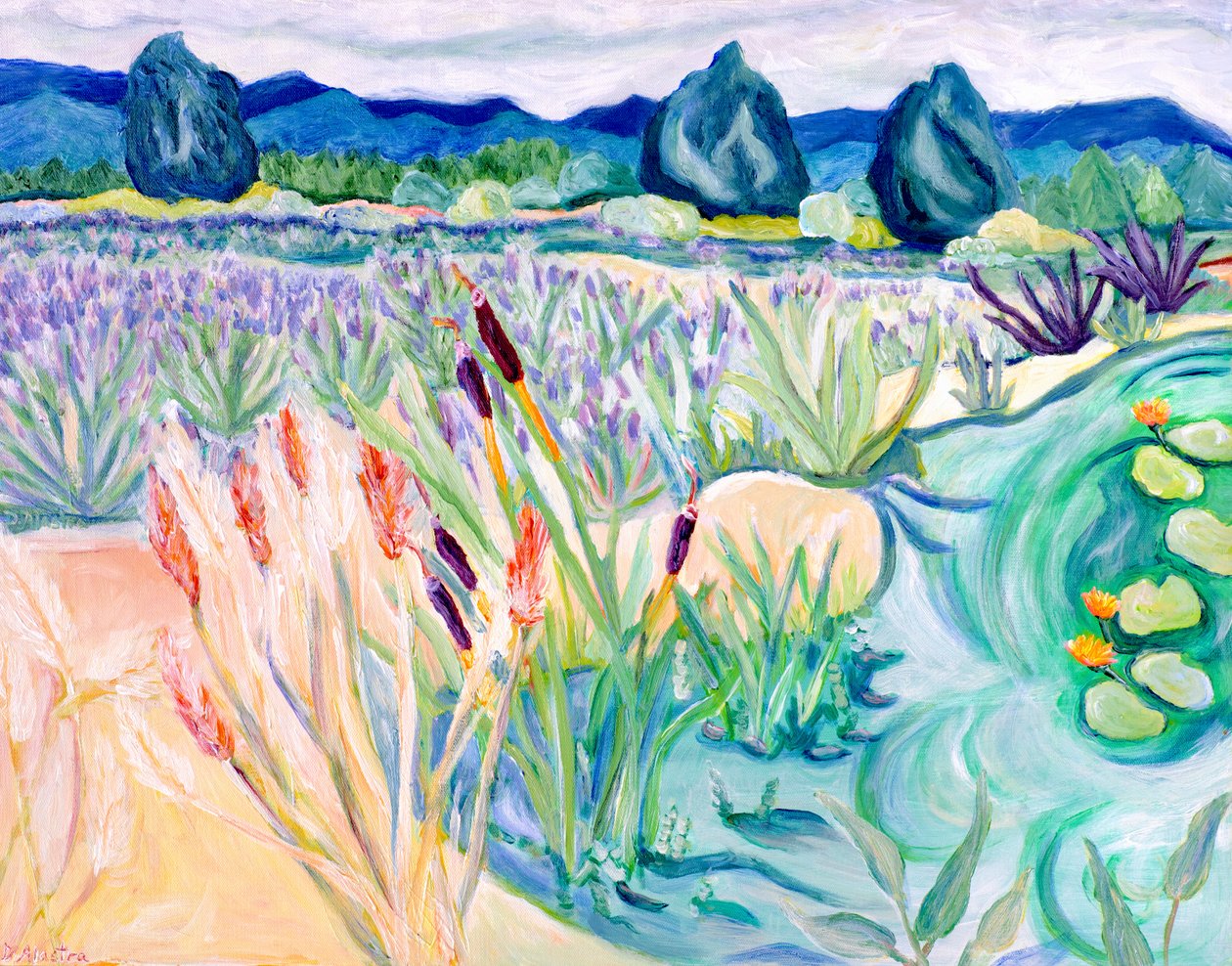Sauvie Landscape, 2015 (acrilico su tela) da Deborah Eve Alastra