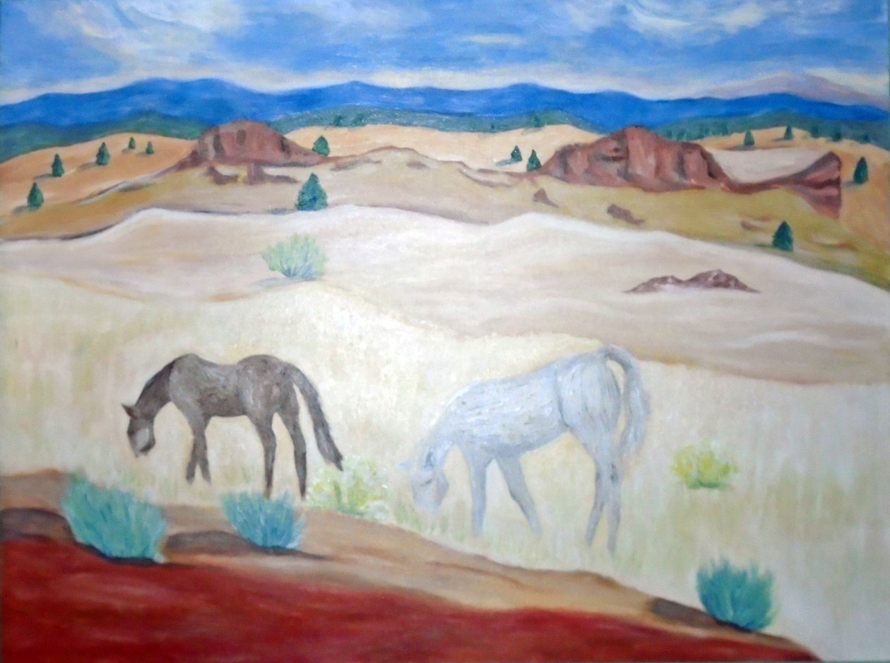Cavalli selvaggi Warm Springs, 2011 (acrilico su tela) da Deborah Eve Alastra