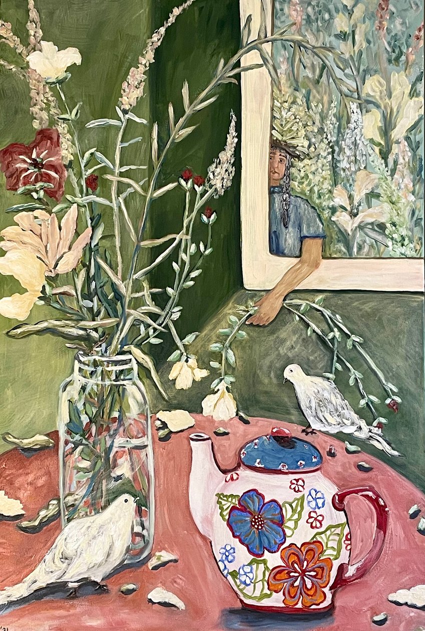 Wildflower Tea, 2024 (acrilico su tela) da Deborah Eve Alastra