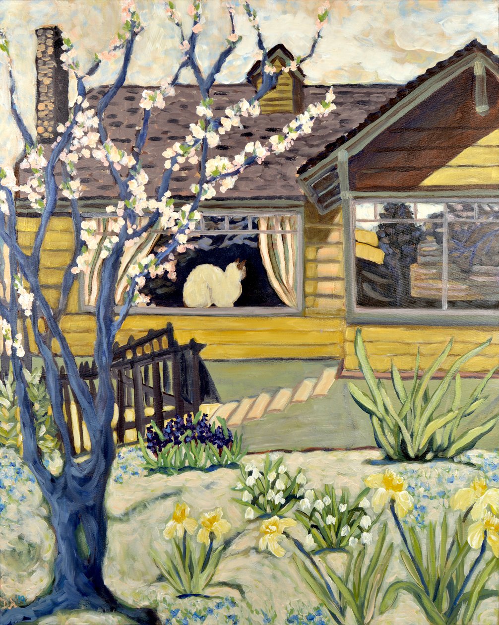 Casa gialla, 2019 (acrilico su tela) da Deborah Eve Alastra