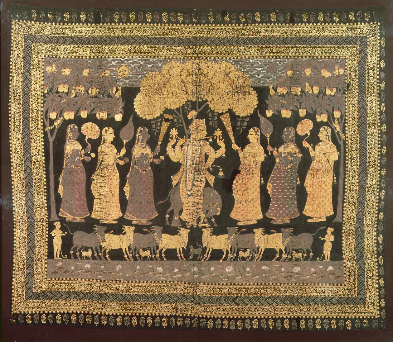 Krishna e le sue Gopi da Deccani School