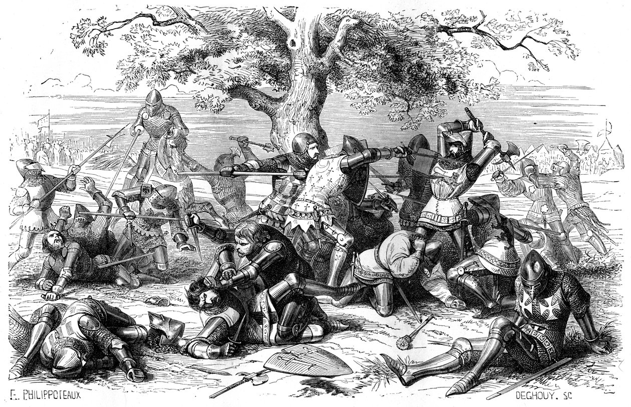 Trenta cavalieri francesi combattono gli inglesi, Bretagna, Francia, 1351 1882-1884 da Deghouy