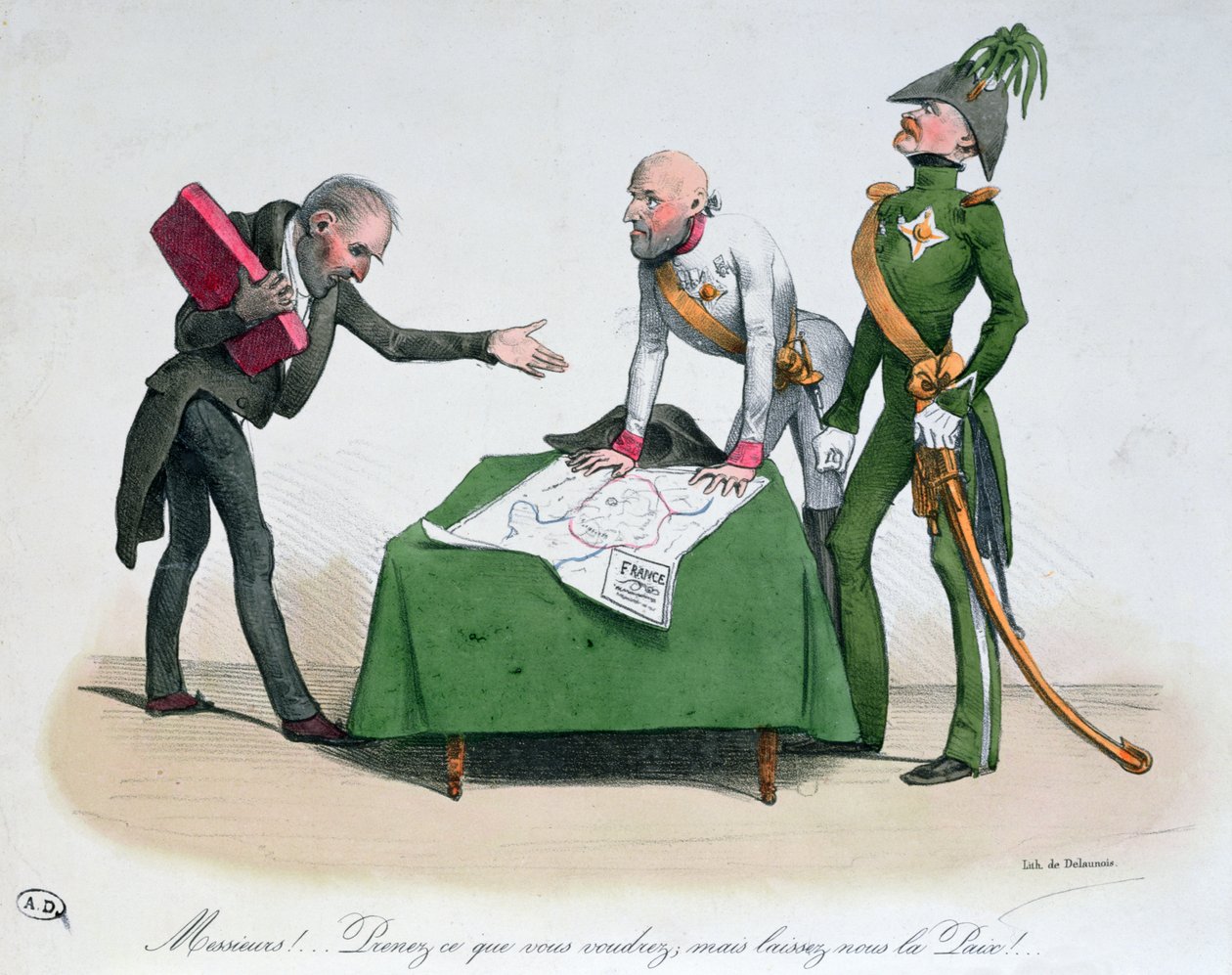 Caricatura del Congresso di Vienna 1814-15 da Delaunois