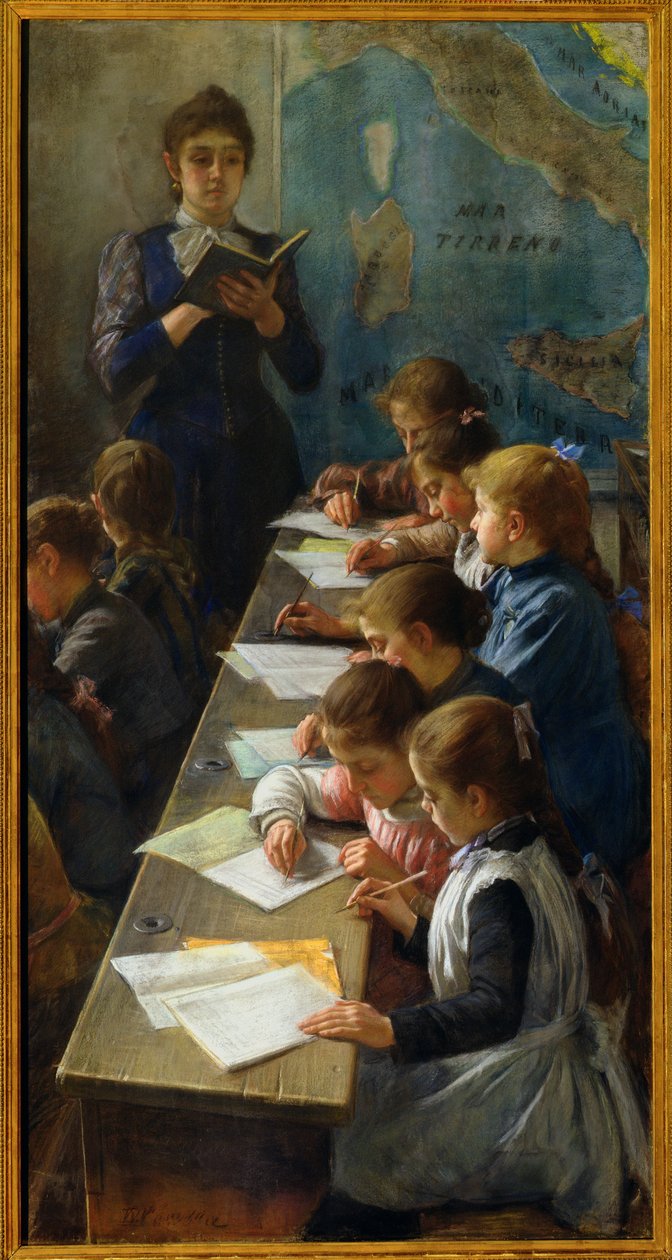 La lezione di dettato, 1891 da Demetrio Cosola