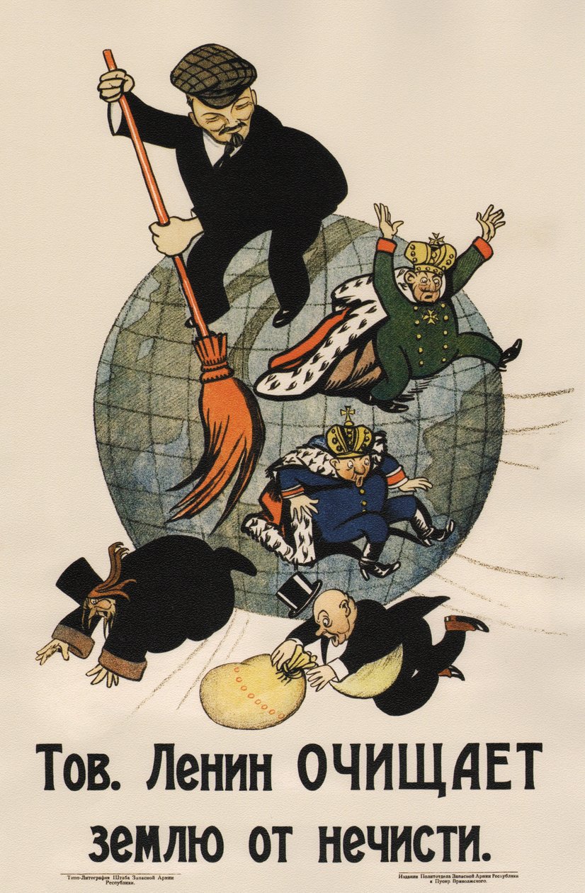 Compagno Lenin pulisce la terra dalla spazzatura (poster) da Deni