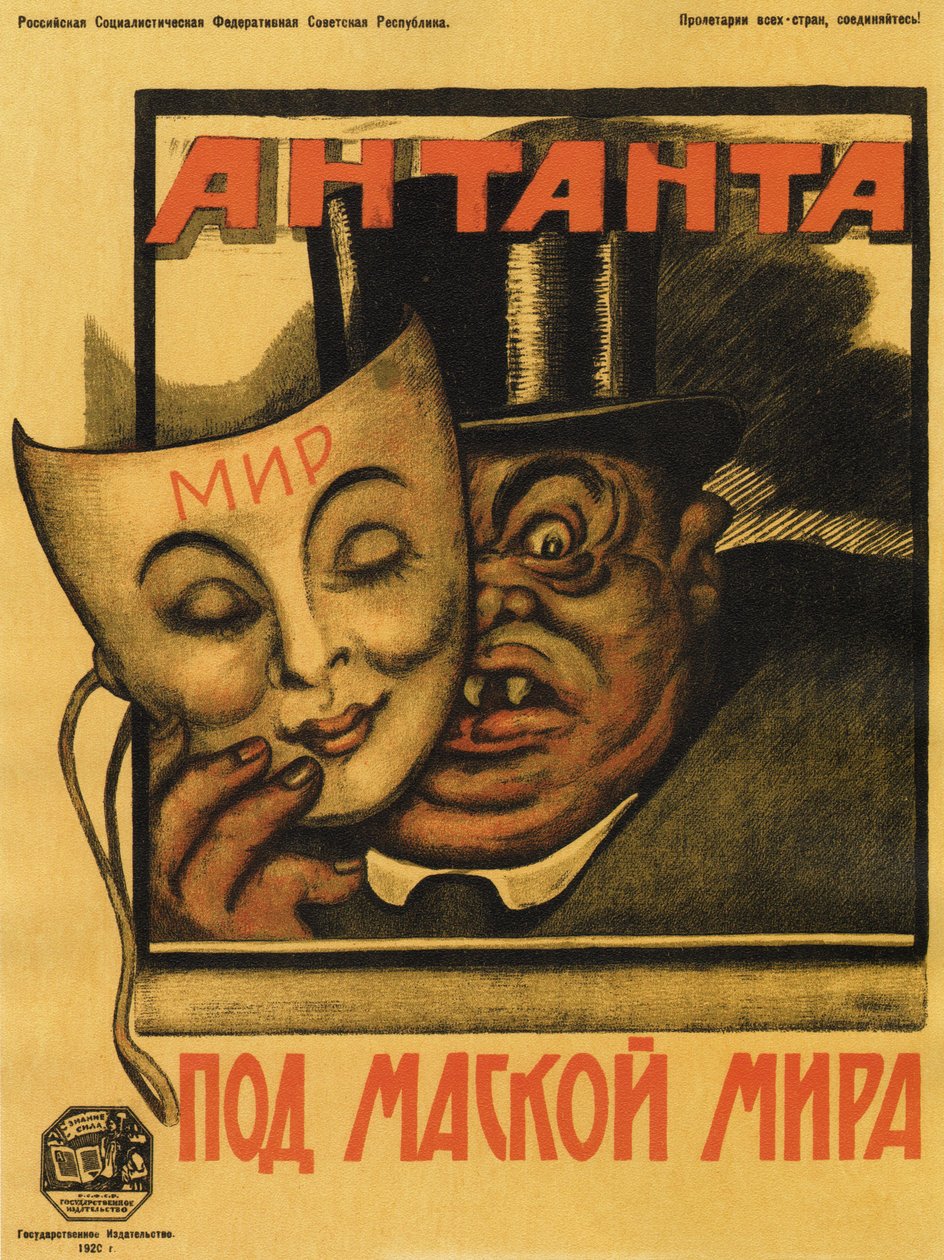 Entente sotto la maschera della pace, Poster, 1920 da Deni