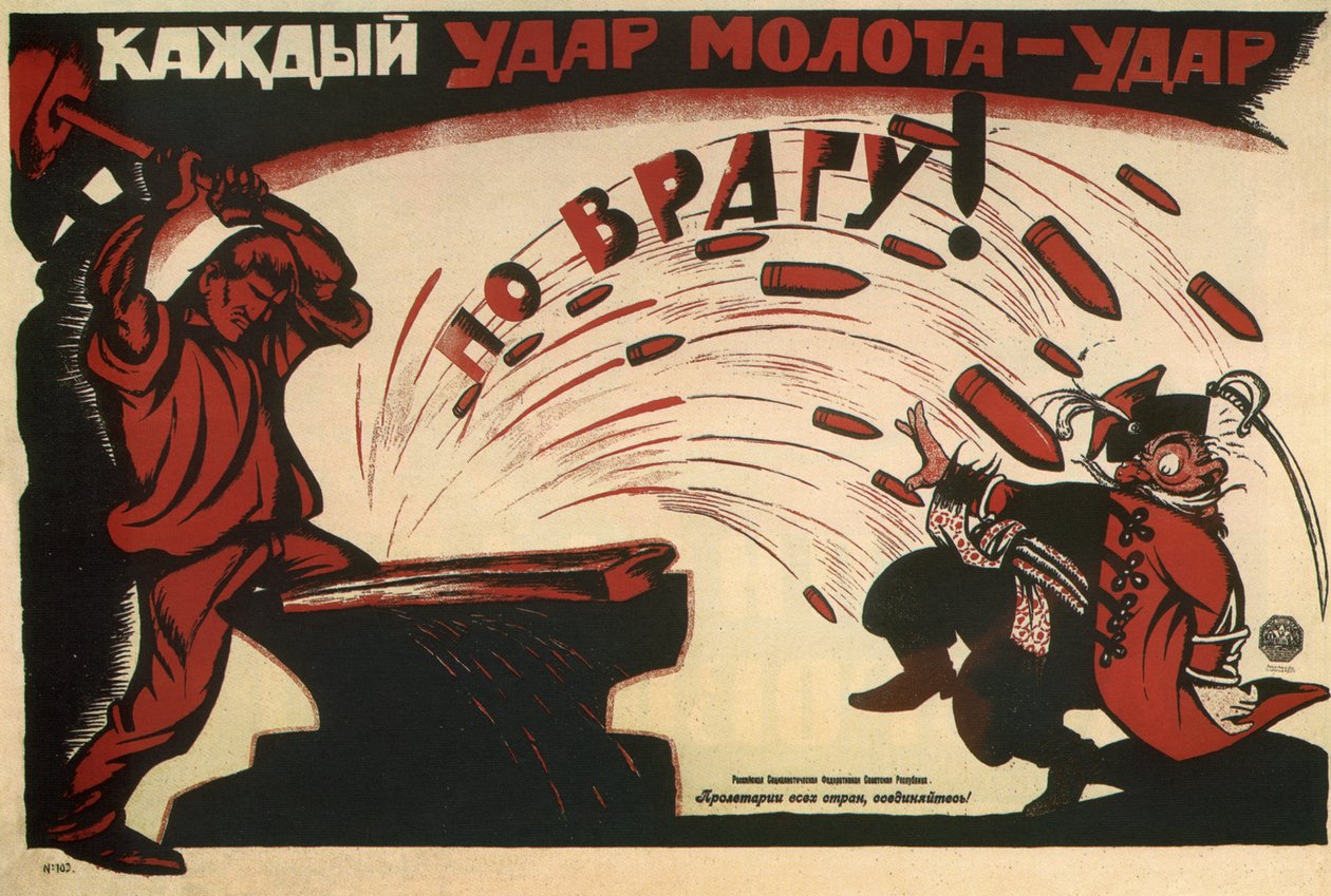 Ogni colpo di martello è un colpo al nemico! Poster, 1920 da Deni
