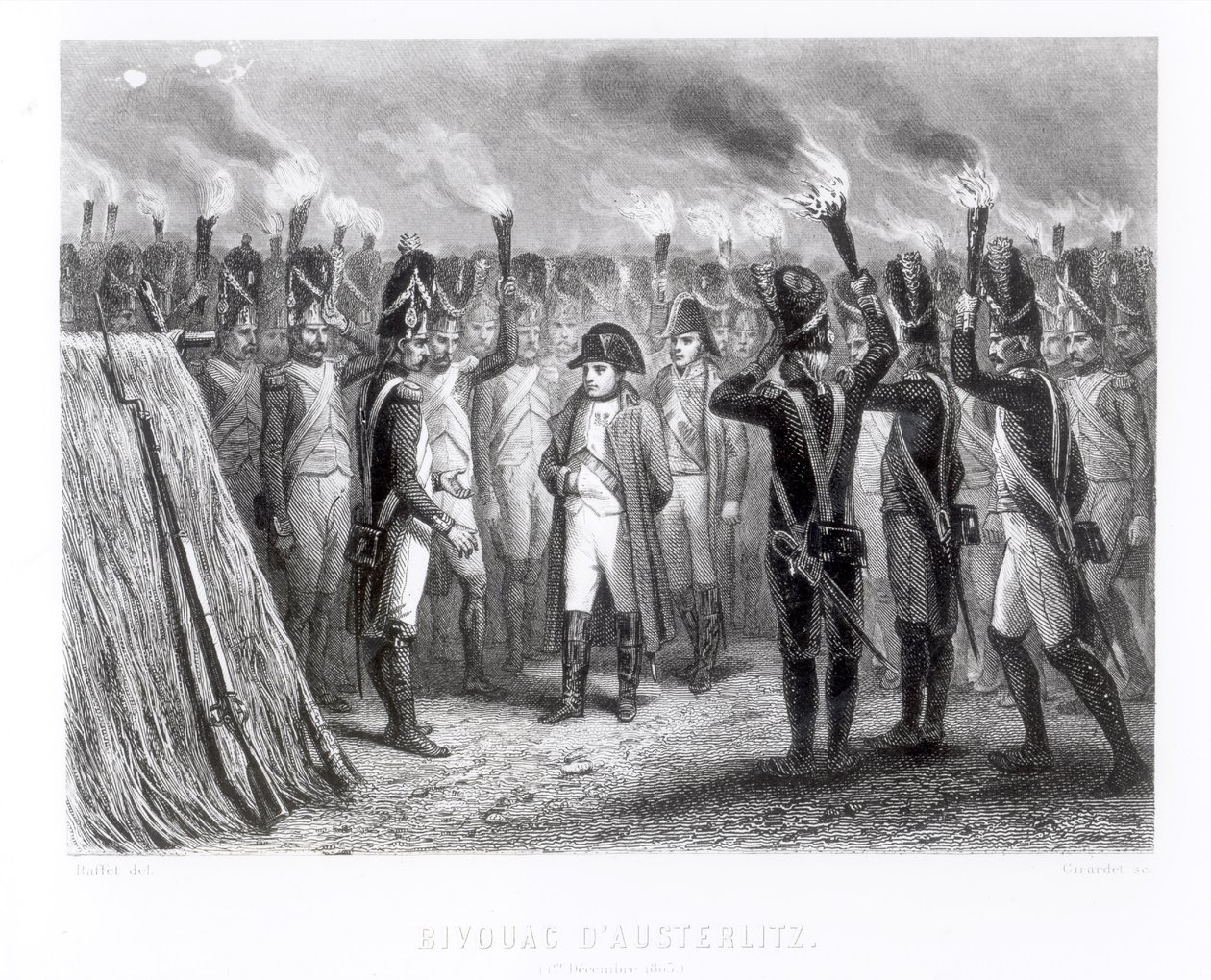 La Ronda di Notte ad Austerlitz (incisa da E. Giradel) da Denis Auguste Marie Raffet