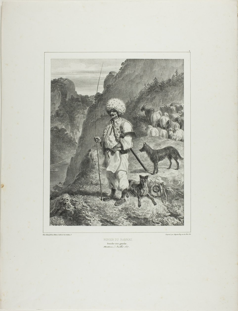 Pastore Bannat, riva sinistra del Danubio da Denis Auguste Marie Raffet