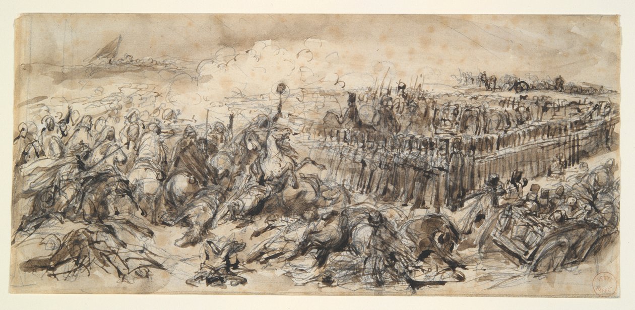 Scena di battaglia (Studio per La 2ª Cavalleria Leggera che resiste all