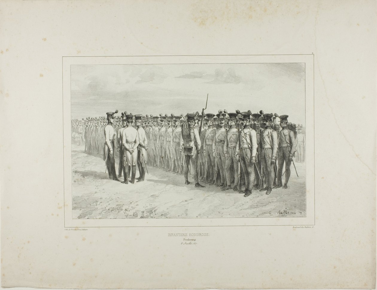 Fanteria ungherese, Presburgo, 2 luglio 1837 da Denis Auguste Marie Raffet