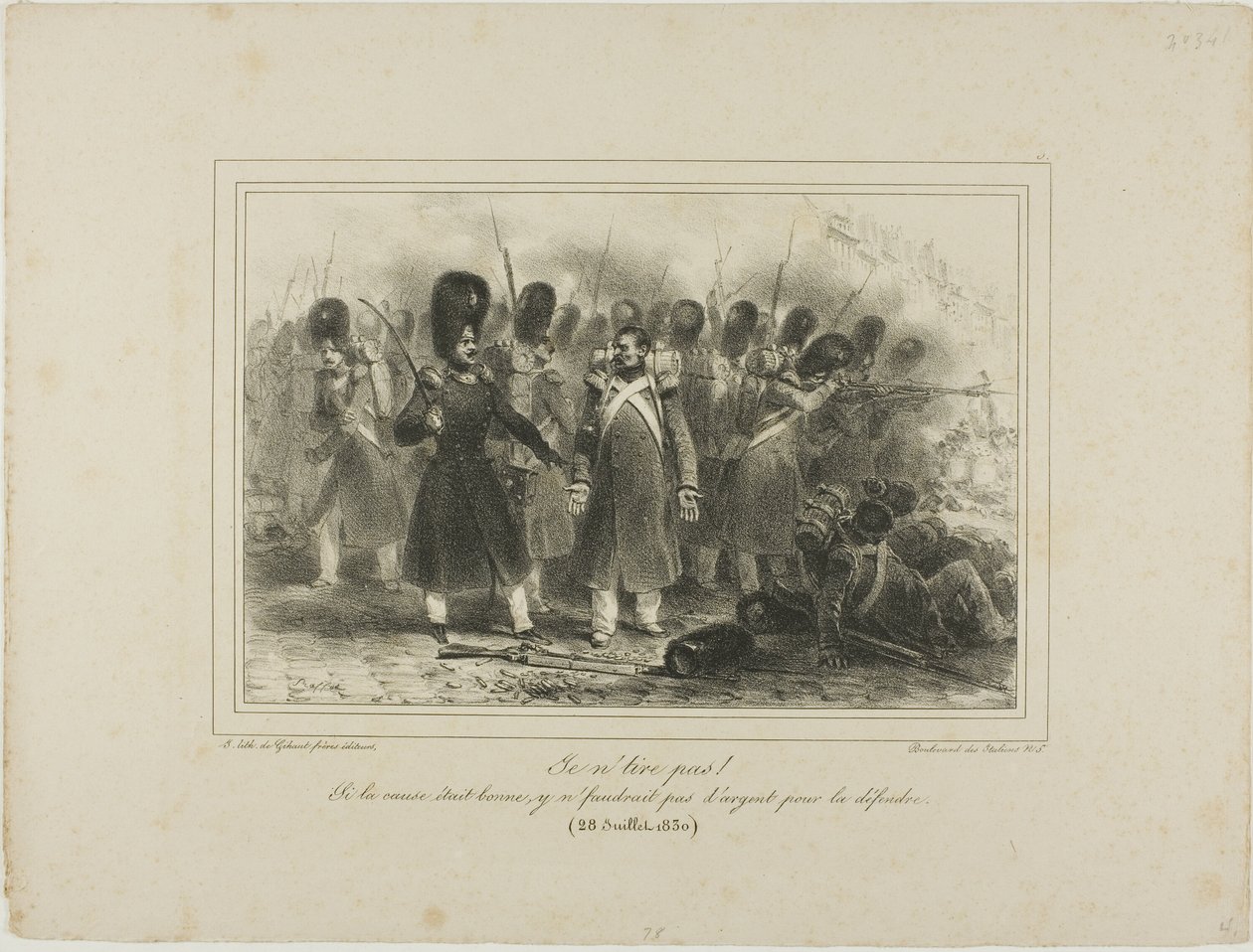 Non sto sparando! Se la causa fosse buona, non ci sarebbero soldi per difenderla. 28 luglio 1830 da Denis Auguste Marie Raffet