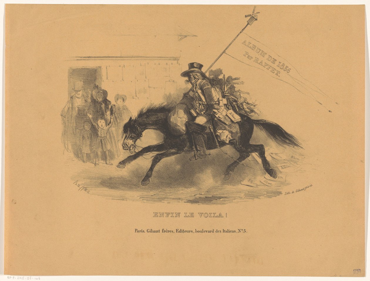 Postiglione a cavallo (Album del 1836) da Denis-Auguste-Marie Raffet