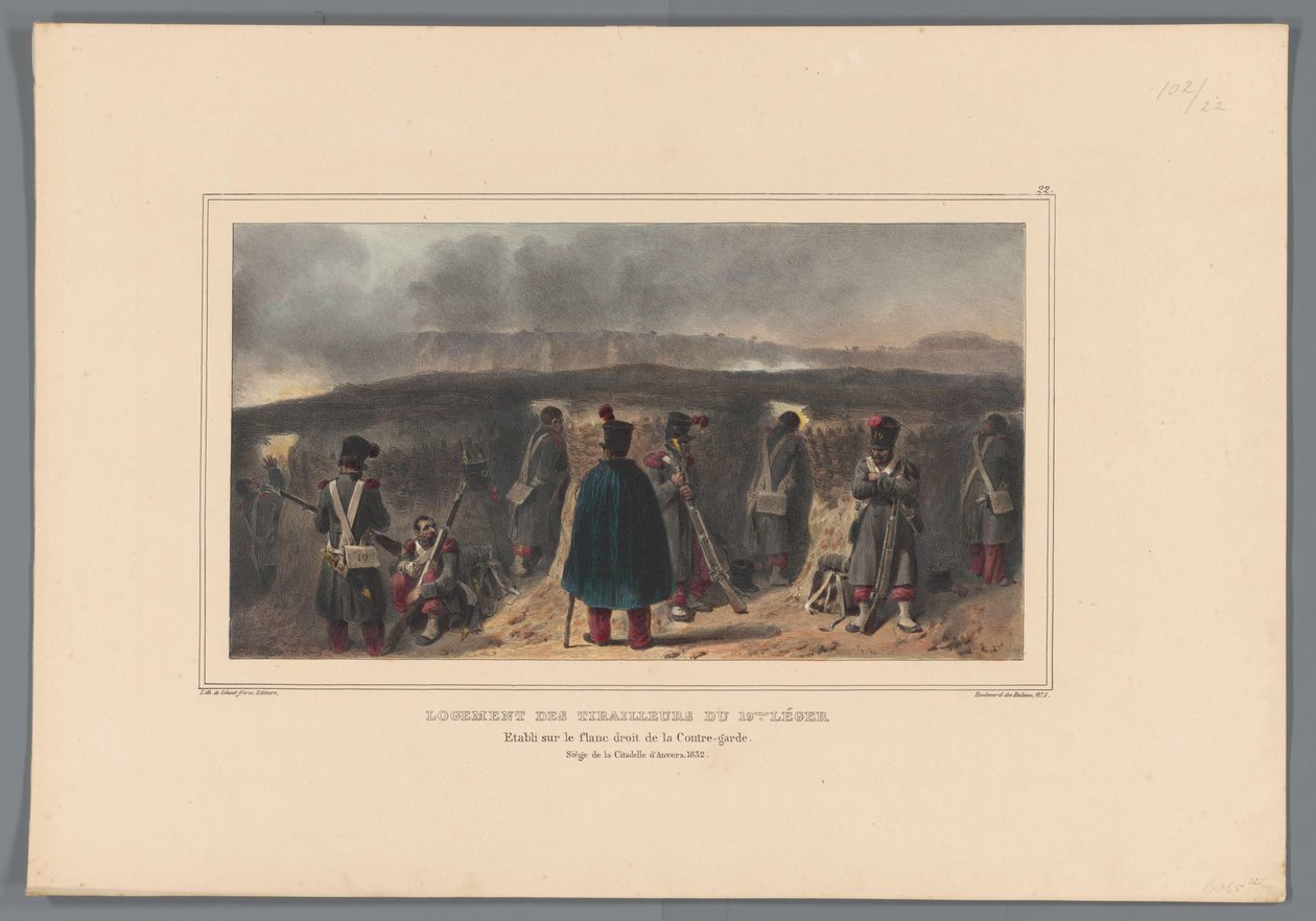 Tiratori dietro una barricata, 1832 da Denis Auguste Marie Raffet