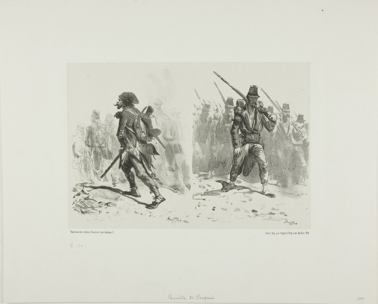 Foglio di schizzi da Denis Auguste Marie Raffet