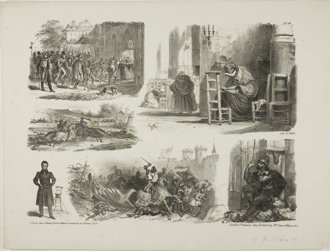 Foglio di schizzi da Denis Auguste Marie Raffet