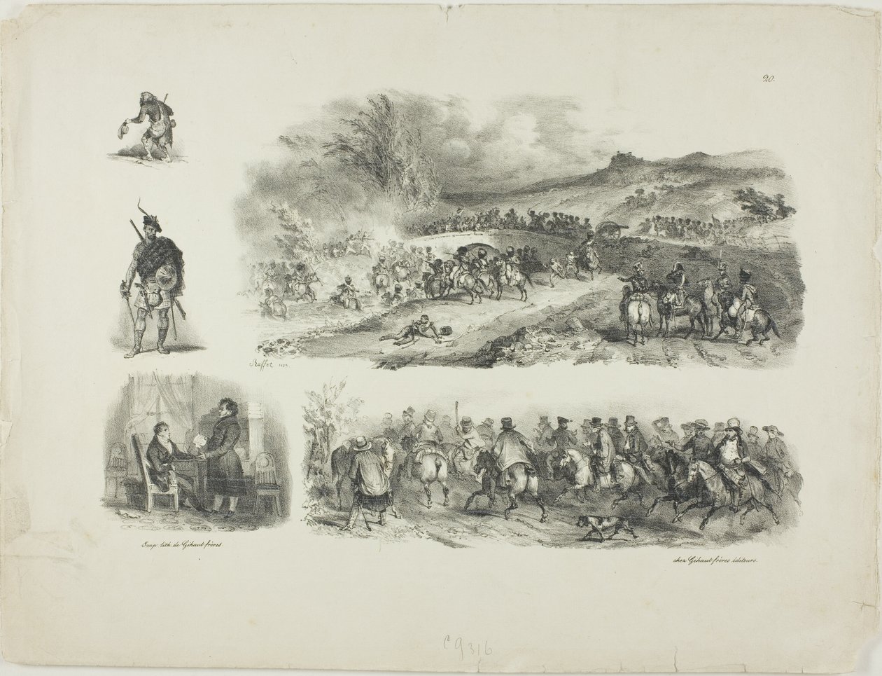 Foglio di schizzi da Denis Auguste Marie Raffet