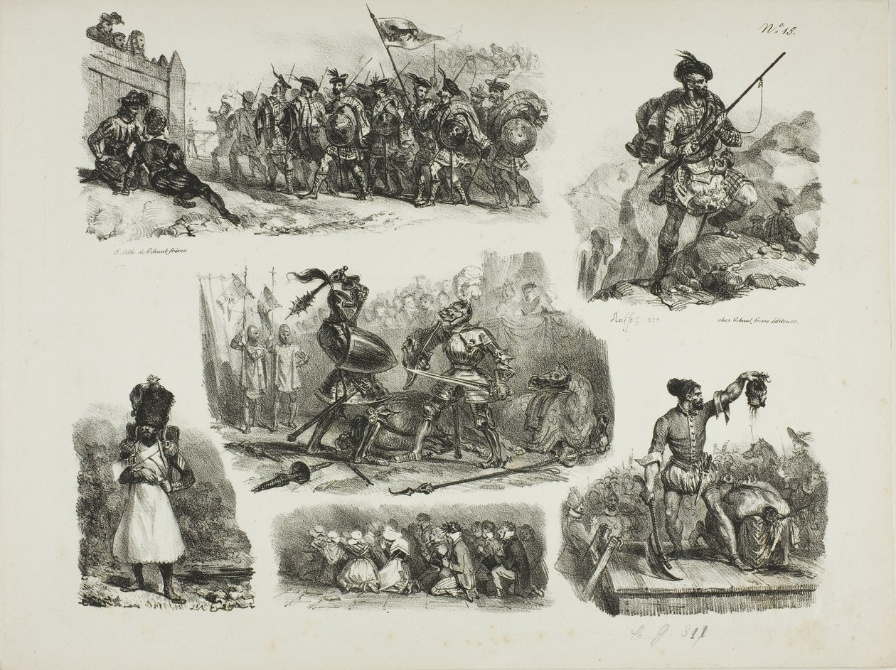Foglio di schizzi da Denis Auguste Marie Raffet
