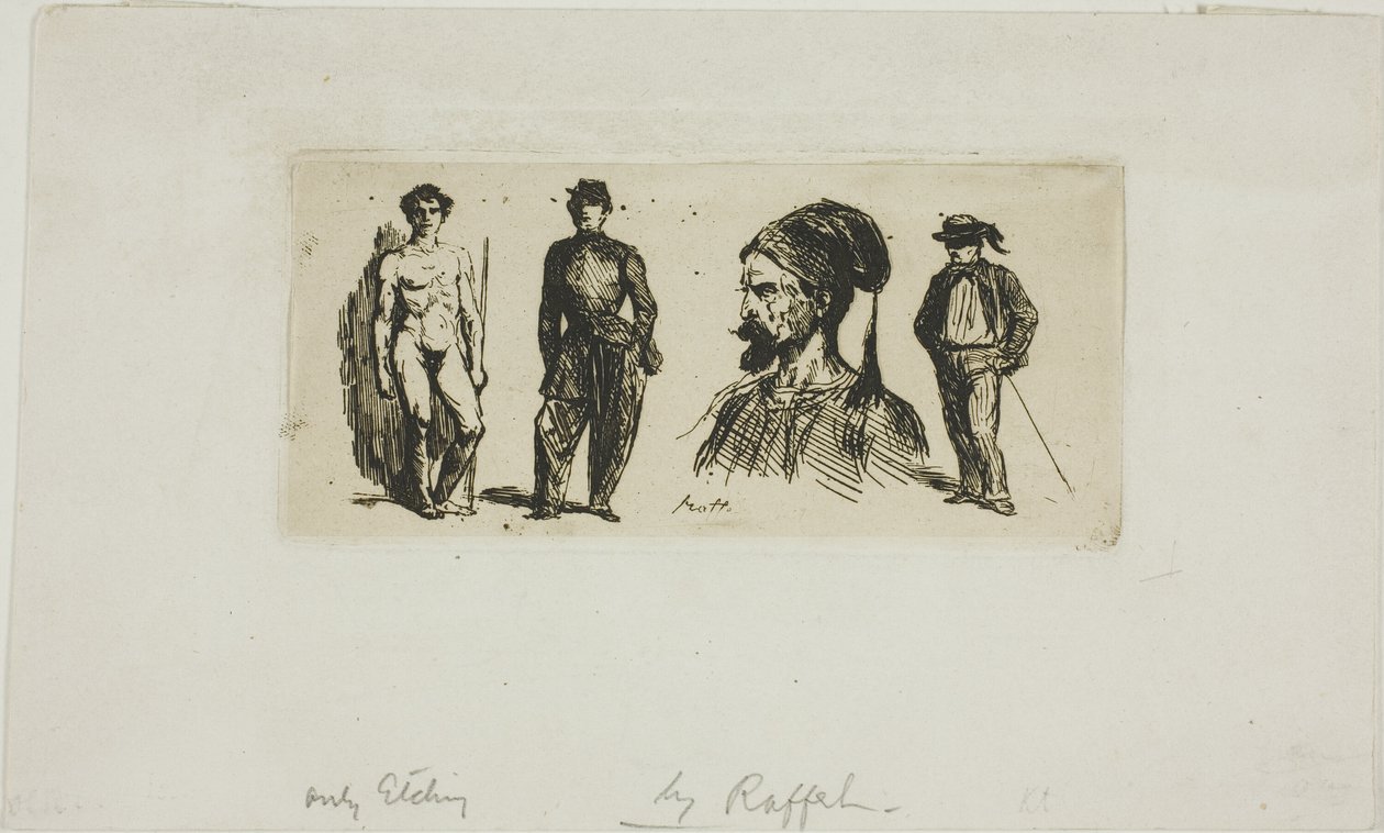 Foglio di Schizzi da Denis Auguste Marie Raffet