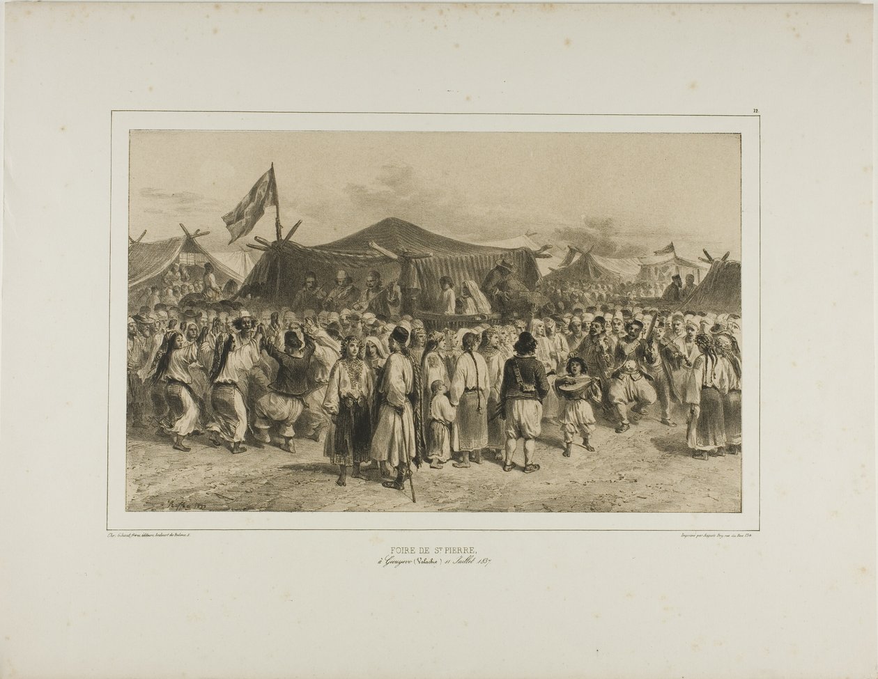 Fiera di St. Pierre, Giourjevo, Valacchia, 11 luglio 1837 da Denis Auguste Marie Raffet