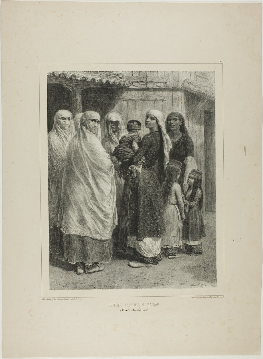 Donne tartare al Baïdar, Crimea, 26 agosto 1837 da Denis Auguste Marie Raffet