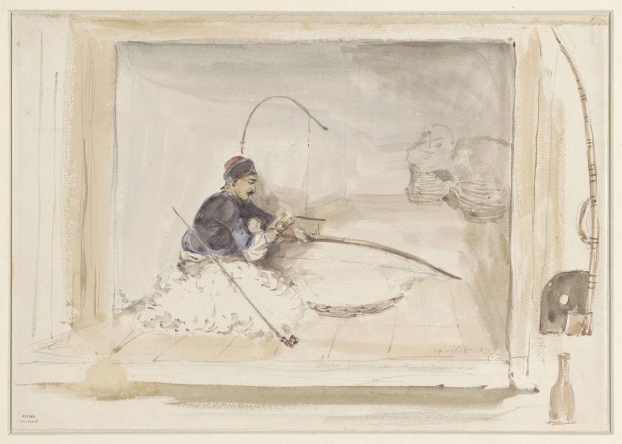 Lavoratore del cotone seduto da Denis Auguste Marie Raffet