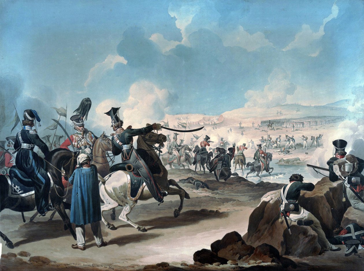 Cavalleria russa che attacca la fanteria francese a Borodino da Denis Dighton