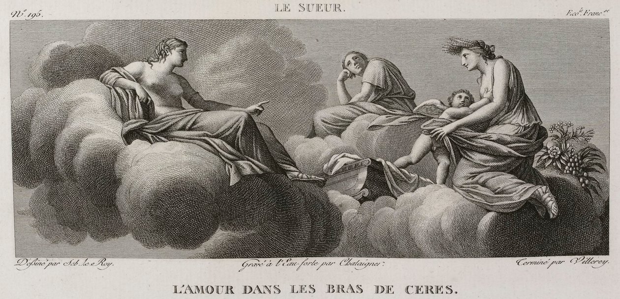 Denis-Sébastien Leroy, Antoine-Claude-François Villerey et Chataigner - Amore tra le braccia di Cerere, dopo Eustache Le Sueur - 1802-1815 da Denis Sebastien Leroy