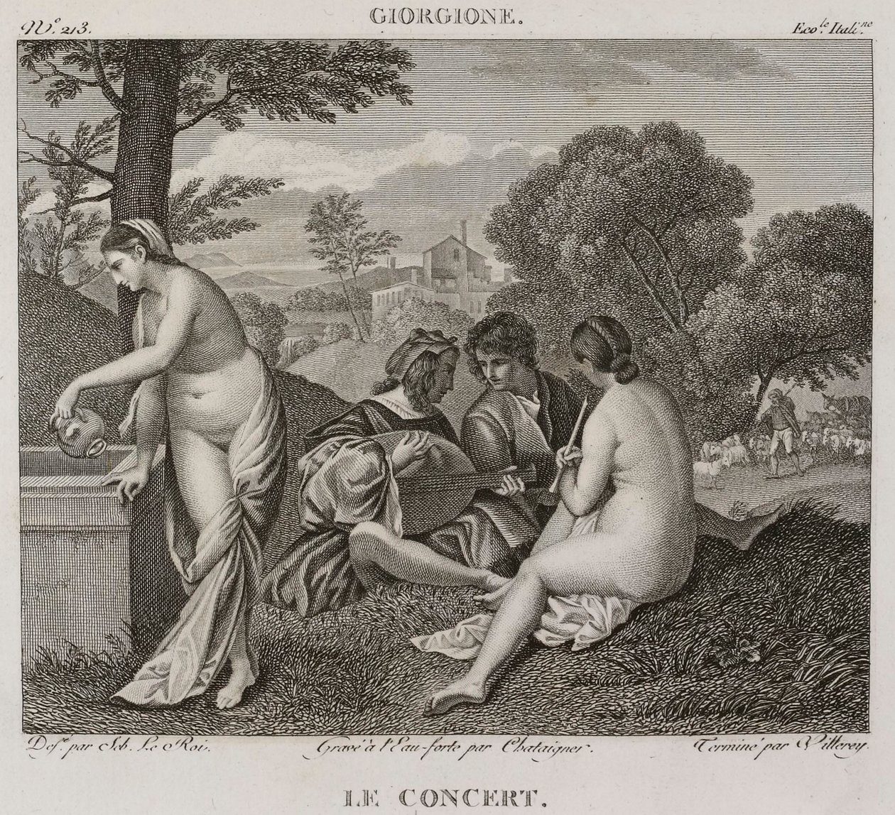 Denis-Sébastien Leroy, Antoine-Claude-François Villerey e Chataigner - Il concerto, dopo Giorgione - 1802-1815 da Denis Sebastien Leroy