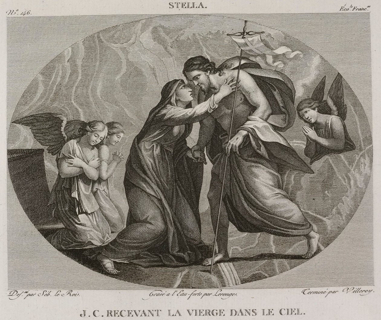 Denis-Sébastien Leroy, Antoine-Claude-François Villerey et Lerouge - Gesù Cristo che riceve la Vergine in cielo, dopo Jacques Stella - 1802-1815 da Denis Sebastien Leroy