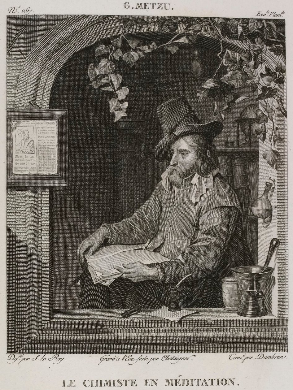 Denis-Sébastien Leroy, Chataigner e Dambrun - Il chimico in meditazione, dopo Gabriel Metsu - 1802-1815 da Denis Sebastien Leroy
