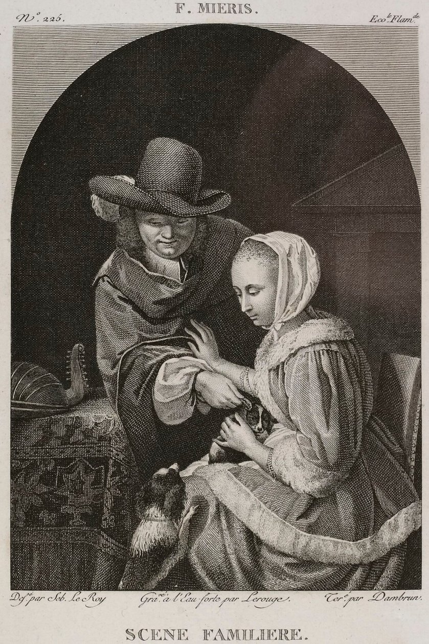 Denis-Sébastien Leroy, Lerouge e Dambrun - Scena familiare, dopo Frans van Mieris il Vecchio - 1802-1815 da Denis Sebastien Leroy
