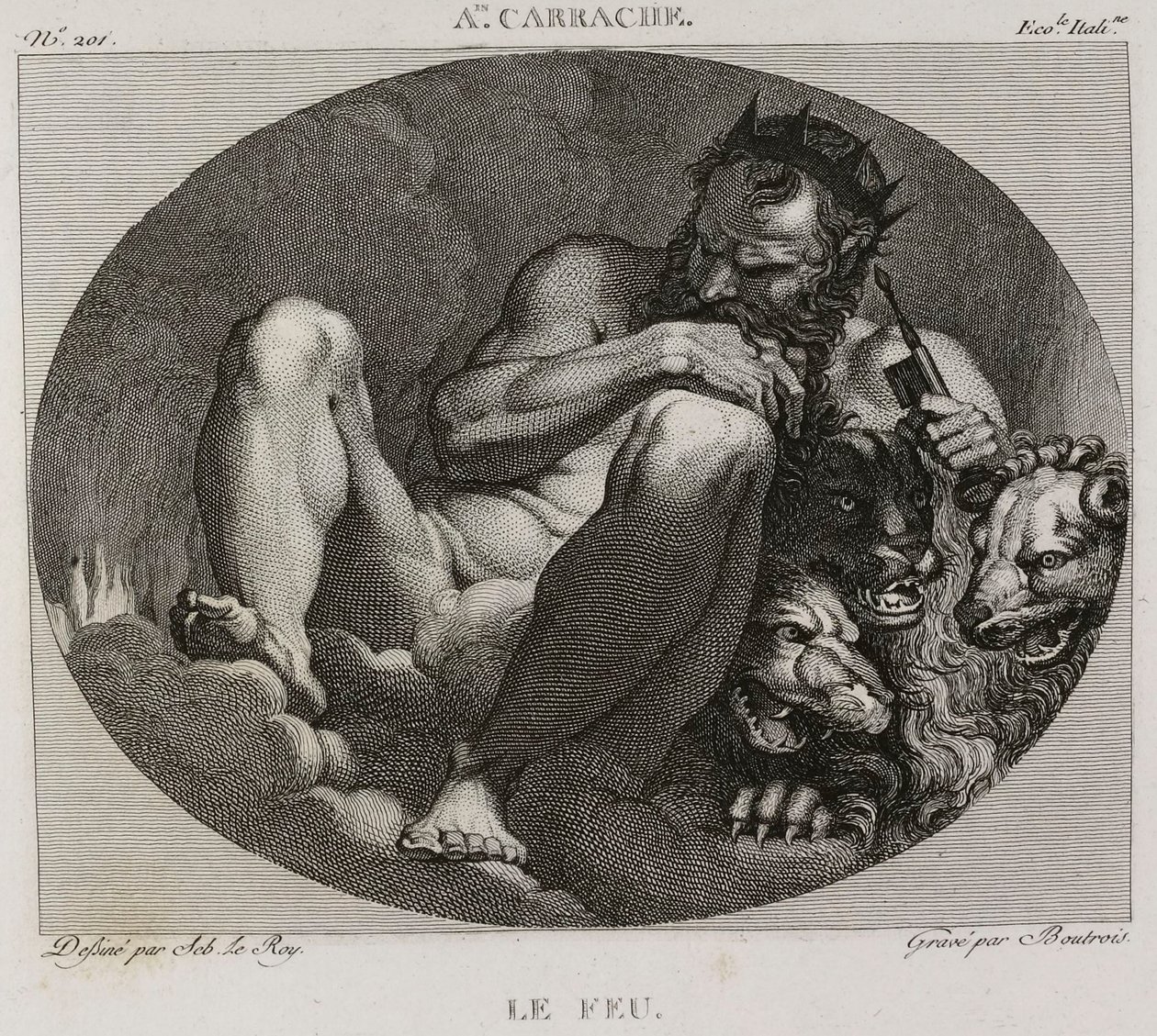 Denis-Sébastien Leroy et Boutrois - Fuoco, dopo Annibale Carrache - 1802-1815 da Denis Sebastien Leroy