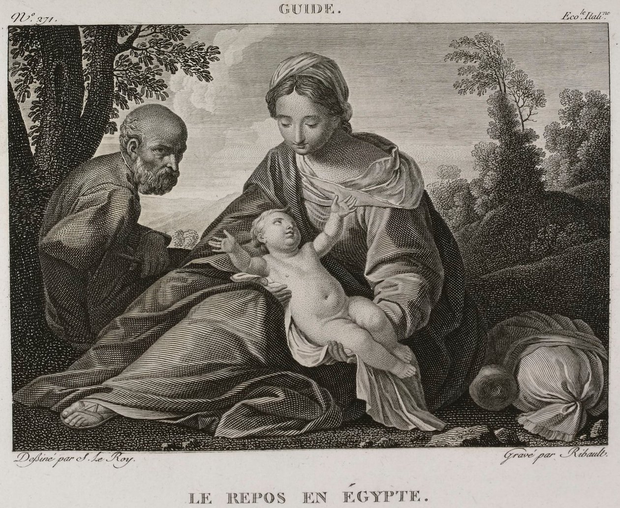 Denis-Sébastien Leroy et Ribault - Il riposo in Egitto, dopo Guido Reni - 1802-1815 da Denis Sebastien Leroy