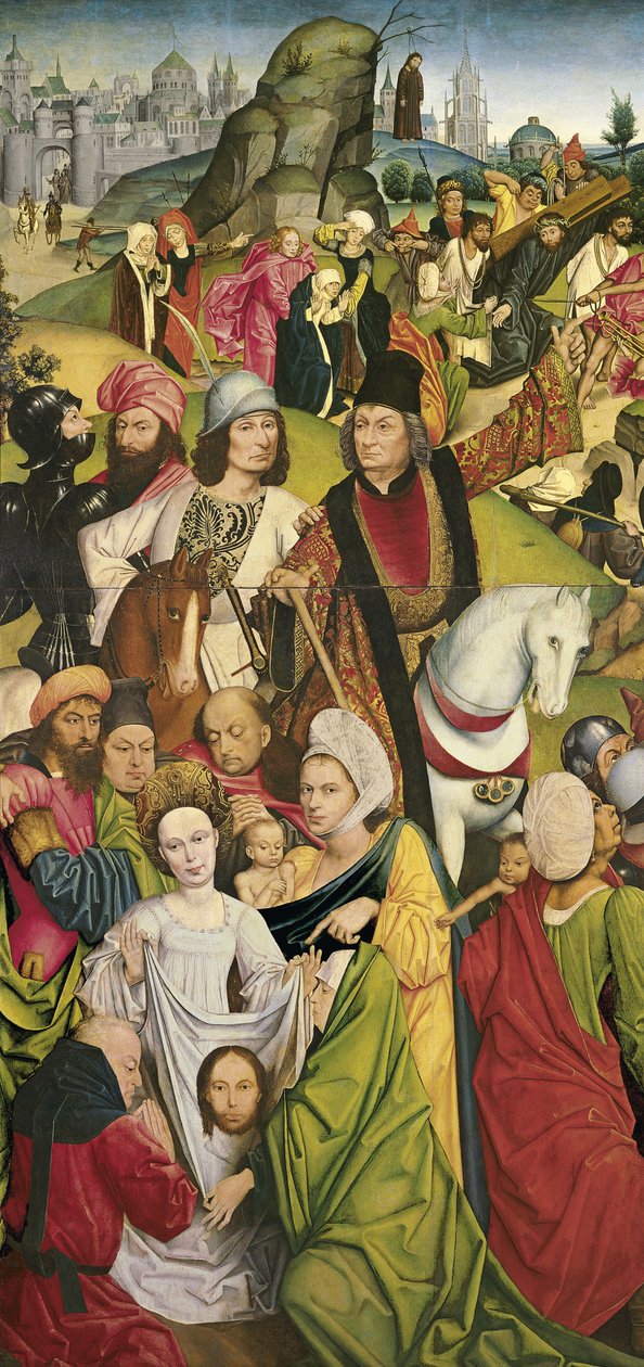Santa Veronica e un gruppo di cavalieri da Derick Baegert