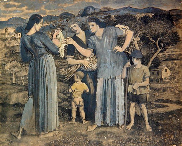 Madri e bambini nel paesaggio da Derwent Lees