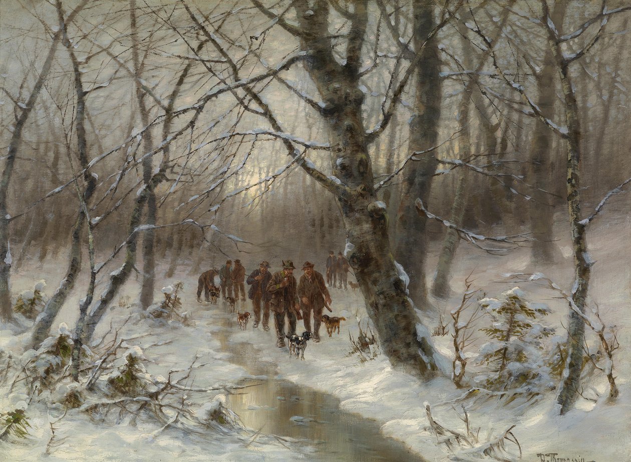Cacciatore nella foresta invernale da Desire Thomassin