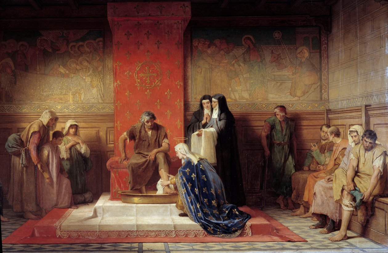 Santa Elisabetta di Francia lava i piedi ai poveri da Desire Francois Laugee
