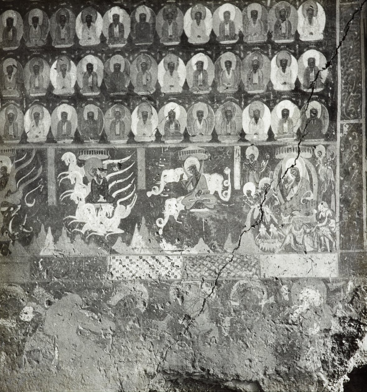 I mille Buddha e nidāna di Lady Sumati, Grotta 275, parete nord, Grotte di Dunhuang, Cina da Desmond Parsons
