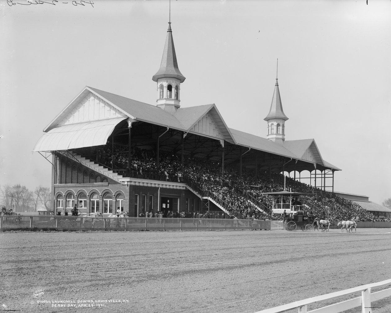 Churchill Downs, Louisville, Kentucky, giorno del Derby, 29 aprile 1901 da Detroit Publishing Co.