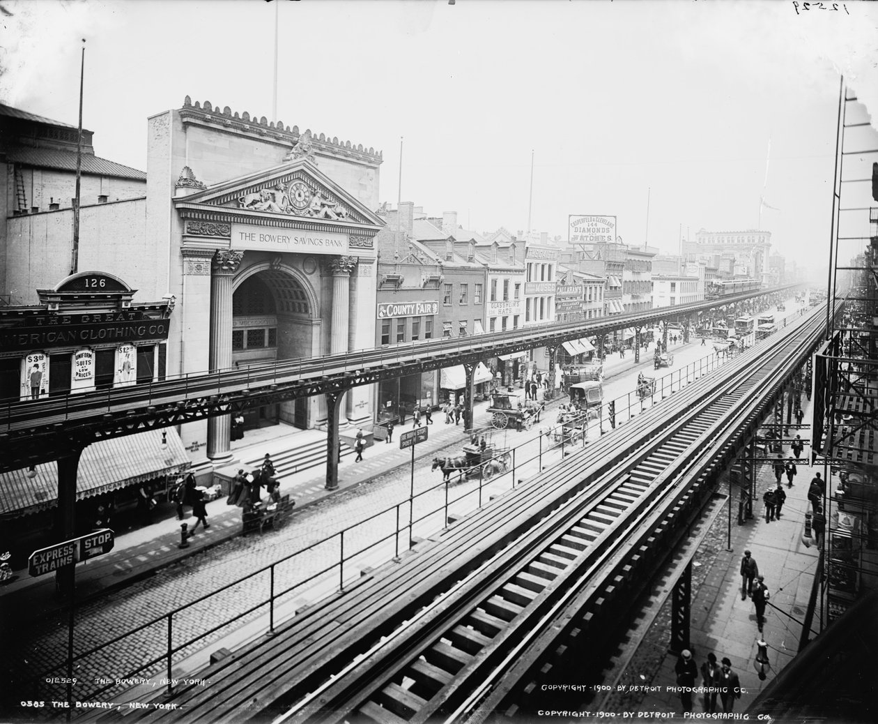 The Bowery, New York, c.1900 da Detroit Publishing Co.