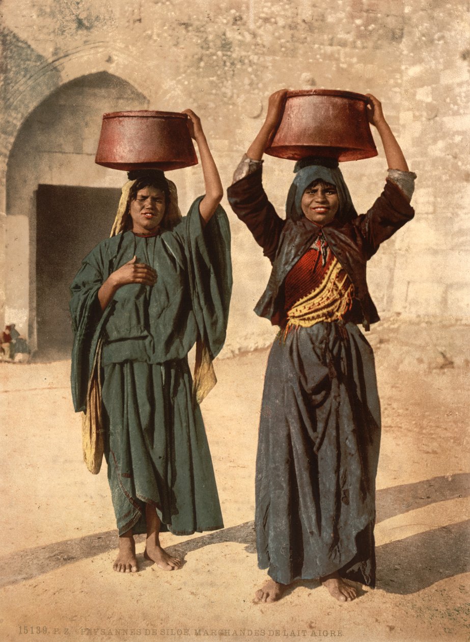 Venditrici di latte di Siloam, Terra Santa, c.1890 da Detroit Photographic Co.