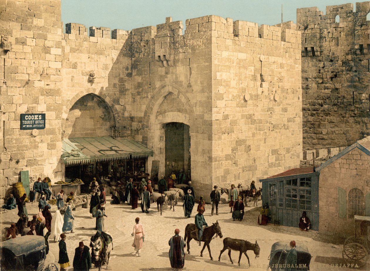 La Porta di Giaffa, Gerusalemme, Terra Santa, c.1890-c.1900 da Detroit Photographic Co.