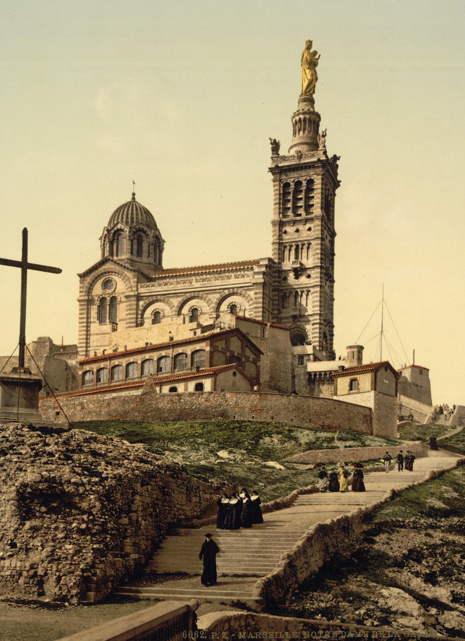 Notre Dame de la Garde, Marsiglia, Francia, 1890-1900 circa (stampa fotocromatica) da Detroit Publishing Co.