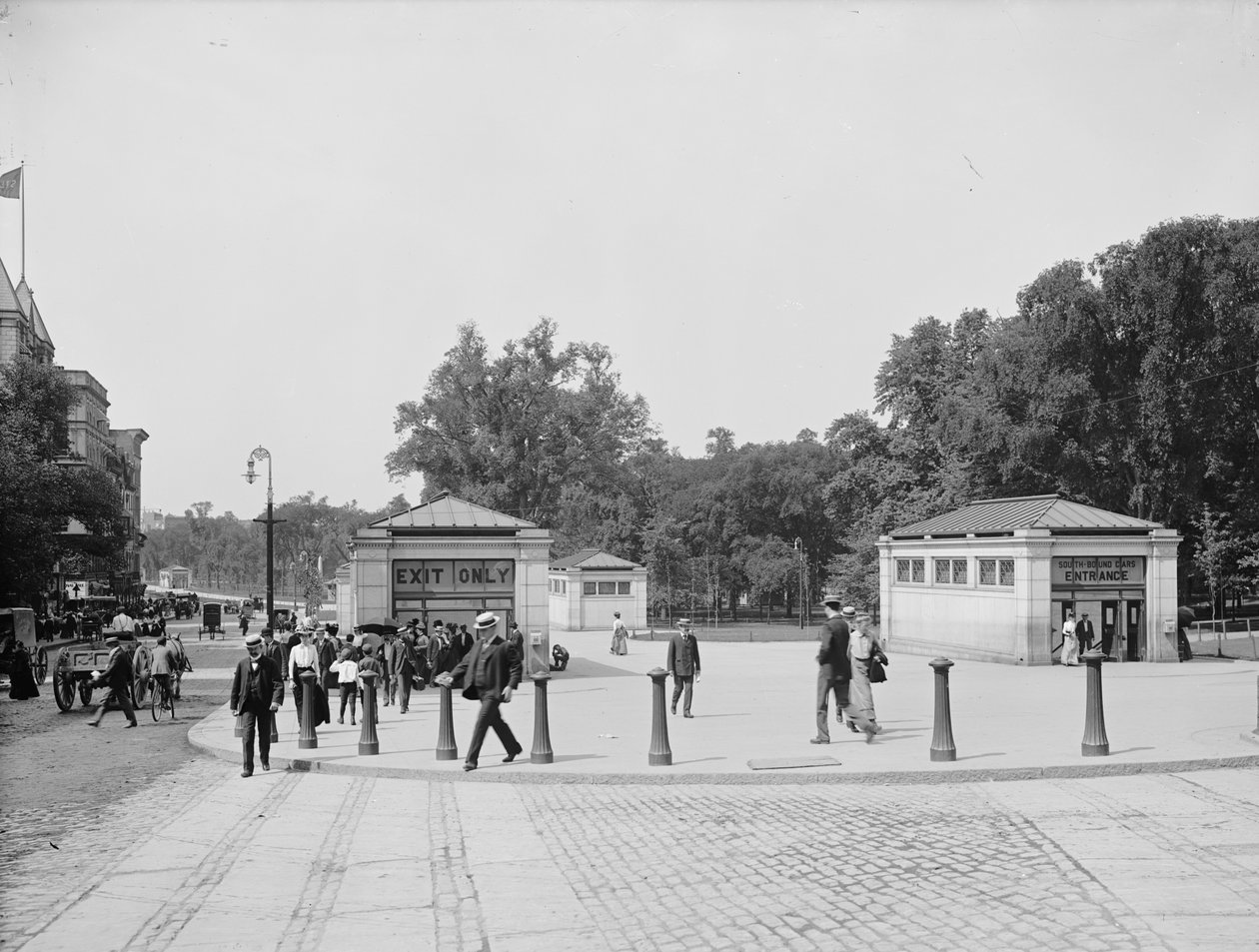 Ingresso e uscita della metropolitana, Boston Common, Boston, Massachusetts, USA, c.1900 da Detroit Publishing Co.